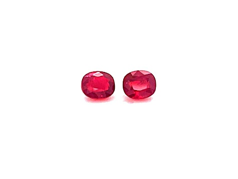 Ruby 6.2x5.5mm Cushion Matched Pair 2.46ctw
