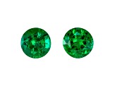 Emerald 5mm Round Matched Pair 1.01ctw