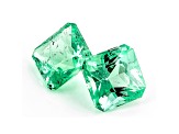 Colombian Emerald 6mm Emerald Cut Matched Pair 1.86ctw