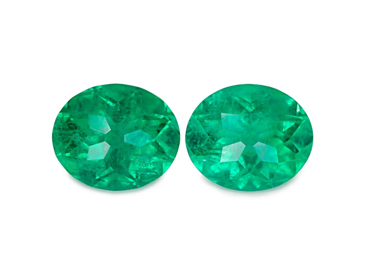 Panjshir Valley Emerald 7.9x6.6mm Oval Pair 2.67ctw