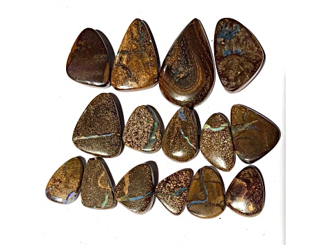 Australian Boulder Opal Free-Form Cabochon Set of 15 177.00ctw