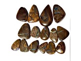 Australian Boulder Opal Free-Form Cabochon Set of 15 177.00ctw