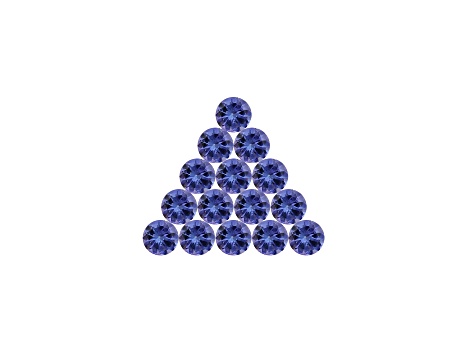 Tanzanite 4mm Round Set of 15 3.30ctw