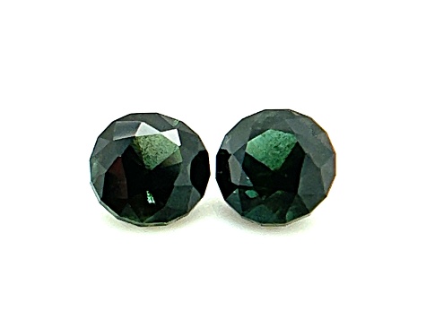Teal Sapphire Unheated 5.6mm Round Matched Pair 0.88ctw