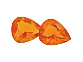 Mexican Fire Opal 10.0x7.8mm Pear Shape Matched Pair 3.00ct