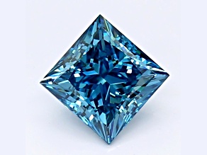 1.29ct Deep Blue Princess Cut Lab-Grown Diamond VVS2 Clarity IGI Certified