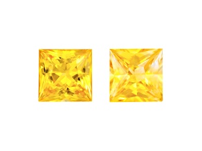 Yellow Sapphire 5mm Princess Cut Matched Pair 1.47ctw