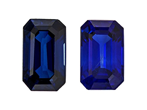 Sapphire 4.8x2.9mm Emerald Cut Matched Pair 0.71ctw