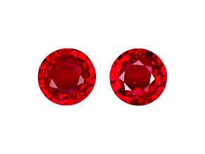 Ruby 5.2mm Round Matched Pair 1.36ctw