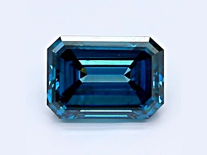 1.09ct Deep Blue Emerald Cut Lab-Grown Diamond SI1 Clarity IGI Certified