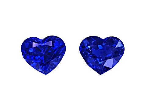 Sapphire 8.80x7.80mm Heart Shape Matched Pair 6.13ctw