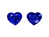 Sapphire 8.80x7.80mm Heart Shape Matched Pair 6.13ctw