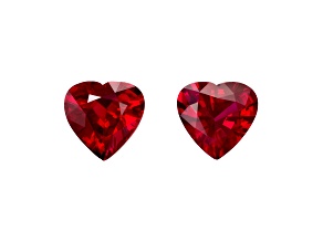 Ruby 6mm Heart Shape Matched Pair 1.52ctw