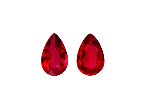 Ruby 6.2x4mm Pear Shape Matched Pair 1.1ctw