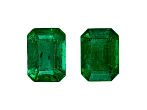 Zambian Emerald 7x5mm Emerald Cut Matched Pair 2.25ctw