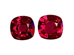 Ruby 6.5x6.5mm Cushion Matched Pair 2.35ctw
