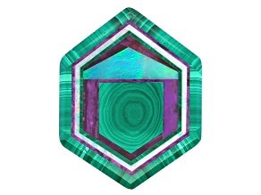 Intarsia Multi-Stone Inlay 36x28mm Hexagon