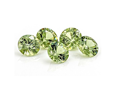 Demantoid Garnet 2.6mm Round Set of 5 0.35ctw