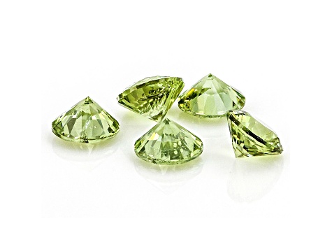 Demantoid Garnet 2.6mm Round Set of 5 0.35ctw