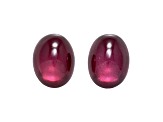 Garnet 8x6mm Oval Cabochon Matched Pair 3.87ctw