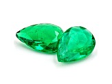 Colombian Emerald 77.0x7.5mm Pear Shape Matched Pair 3.08ctw