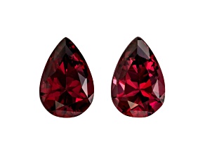 Malawi Rhodolite 14.1x9.6mm Pear Shape Matched Pair 12.42ctw