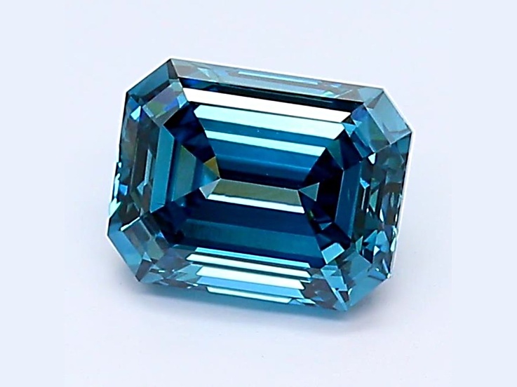 1.23ct Deep Blue Emerald Cut Lab-Grown Diamond VS2 Clarity IGI ...