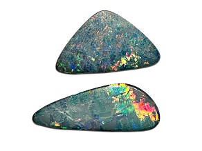 Opal on Ironstone Free-Form Doublet Set of 2 9.08ctw