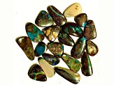 Boulder Opal Pre-Drilled Free-Form Cabochon Set of 20 72ctw