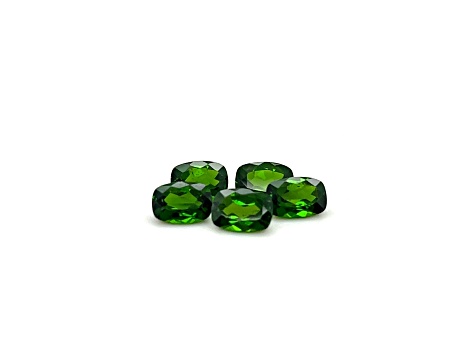 Chrome Diopside 7x5mm Cushion Set of 5 4.25ctw