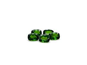 Chrome Diopside 7x5mm Cushion Set of 5 4.25ctw