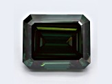 4.51ct Dark Green Emerald Cut Lab-Grown Diamond SI2 Clarity IGI Certified