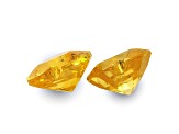 Yellow Sapphire 7.5x6.6mm Heart Shape Matched Pair 3.26ctw