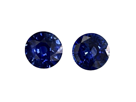 Sapphire 10.4mm Round Matched Pair 10.61ctw