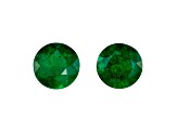Brazilian Emerald 5.7mm Round Matched Pair 1.25ctw