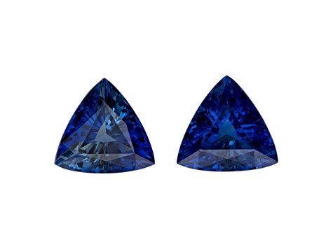Kanchanaburi Sapphire 6.2mm Trillion Matched Pair 1.83ctw