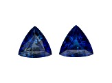 Kanchanaburi Sapphire 6.2mm Trillion Matched Pair 1.83ctw
