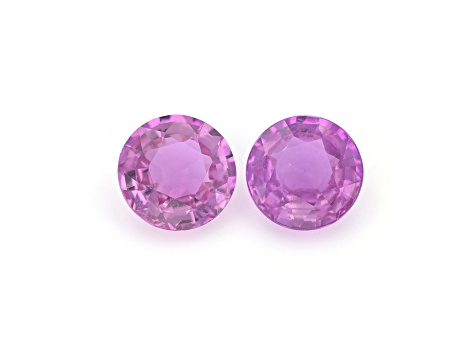 Pink Sapphire 6.8mm Round Matched Pair 2.74ctw - 183H2A | JTV