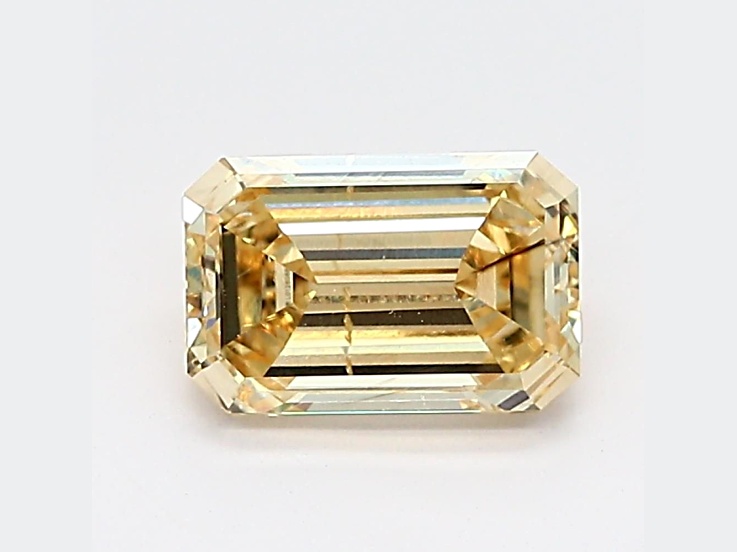 1.00ct Yellow Emerald Cut Lab-Grown Diamond SI1 Clarity IGI Certified