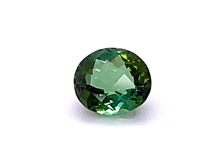 Green Tourmaline 8.1x7.4mm Oval Checkerboard Cut 2.01ct
