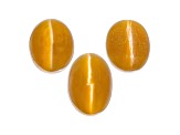 Fire Opal Cat's Eye Oval Matched Set of 3 2.47ctw