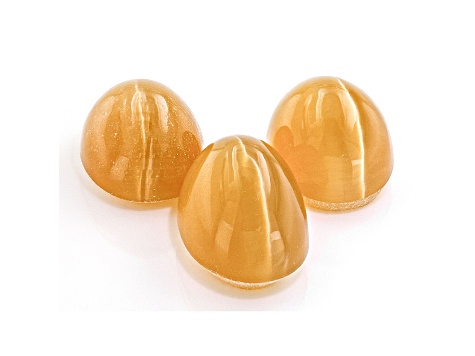 Fire Opal Cat's Eye Oval Matched Set of 3 2.47ctw