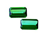 Green Tourmaline 11.1x6.8mm Emerald Cut Matched Pair 5.88ctw