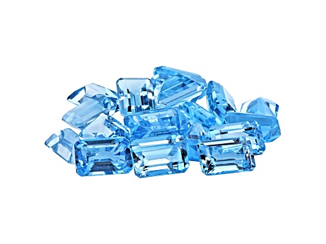 Blue Topaz 6x4mm Emerald Cut Set of 20 13.50ctw