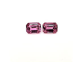 Padparadscha Sapphire 6.5x4.9mm Emerald Cut Matched Pair 2.22ctw