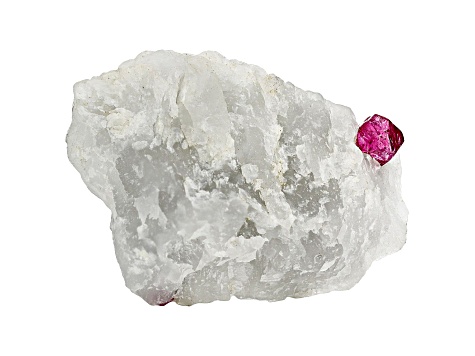 Red Spinel Crystal in Calcite Free-Form. Size And Shape Vary.