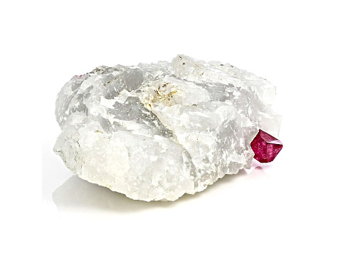 Red Spinel Crystal in Calcite Free-Form. Size And Shape Vary.