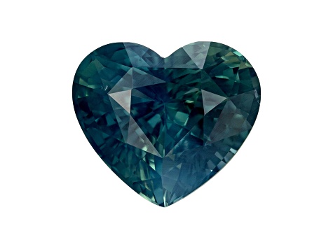Blue-Green Sapphire Loose Gemstone 9x8mm Heart Shape 3.03ct