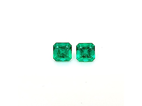 Emerald 4.5mm Emerald Cut Matched Pair 0.90ctw