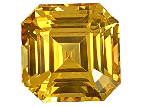 Yellow Sapphire Loose Gemstone 11.1x11mm Emerald Cut 10.2ct